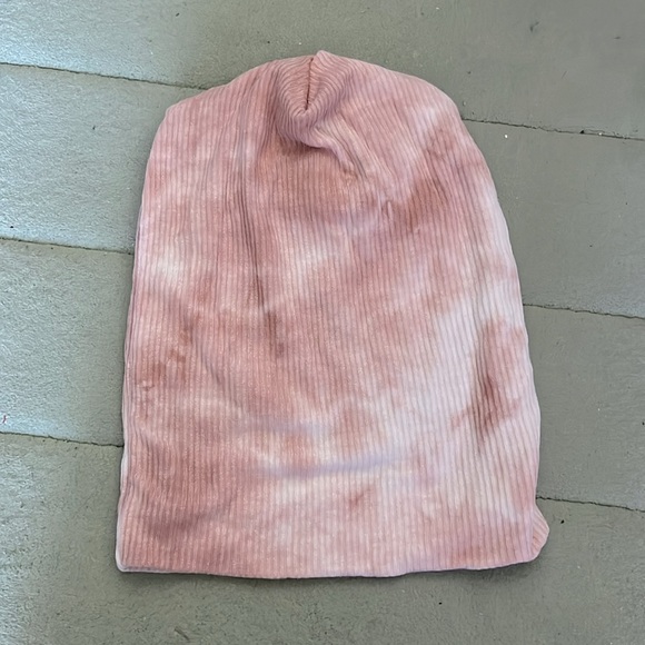 Tie-dyed Pink Slouchy Beanie (one of a kind) - Picture 1 of 2